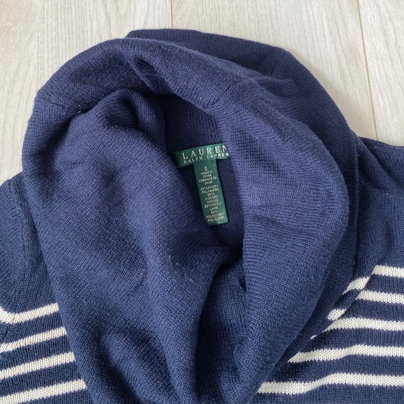 Lauren Ralph Lauren Navy & White Striped Pullover Sweater - Picture 3 of 12